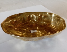 Конфетница, тарелка для мелочей "Грецкий орех" 16,5х11х5 см (латунь, золото) Италия Bugatti