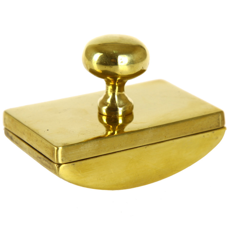 Пресс-папье "Классик" 7х5х4,5см с зажимом для промокательной бумаги (латунь, золото) Италия