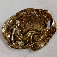 Тарелка для мелочей, конфетница &quot;Венера&quot; 13х14см  (латунь, золото) Италия