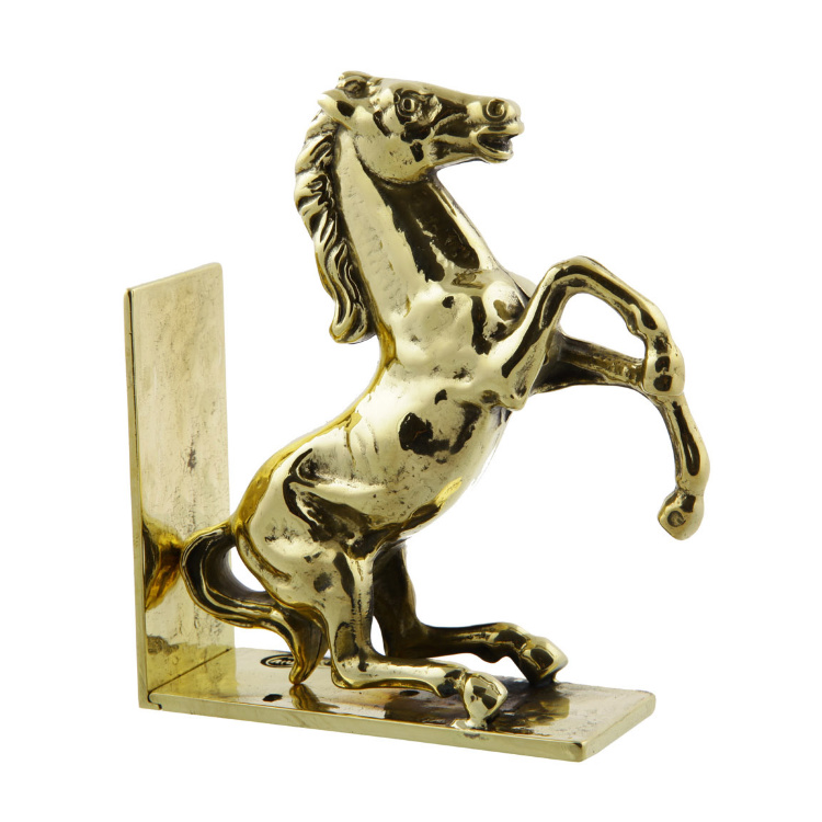 Подставка-держатель для книг "Лошадь" 17х15см (латунь, золото) Италия