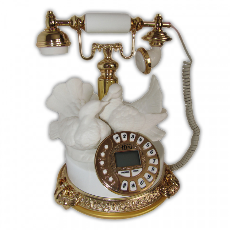 Телефон в стиле ретро "Белые Голуби" керамика