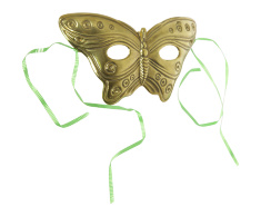 Декоративный аксессуар карнавальная маска "Бабочка" 20х10см (латунь, золото) Италия