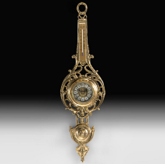 Часы настенные с термометром 78х22см (бронза, золото) Испания