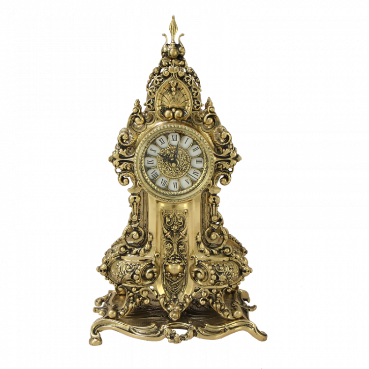 Часы каминные "Арте" 42х22х12см (бронза, золото) Португалия