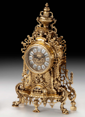 Часы каминные Возрождение h41х24см (бронза, золото) Испания
