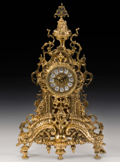 Часы каминные Ренессанс h48см (бронза, золото) Испания