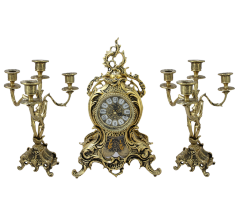 Каминные часы с маятником &quot;Тереза&quot; 43см с канделябрами (бронза) Португалия