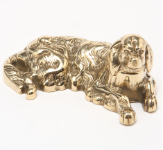 Шкатулка для мелочей - пепельница Собака 13,5х8см (латунь, золото) Италия