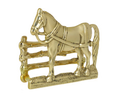 Салфетница "Лошадь на ранчо" 12,5х11,5см (латунь, золото) Италия