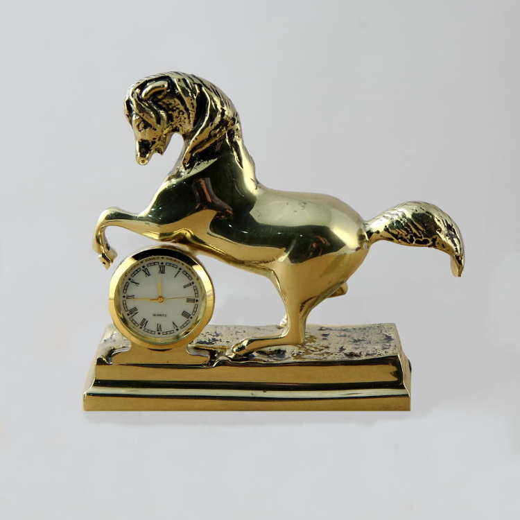 Часы настольные бронзовые "Лошадка" (Португалия)