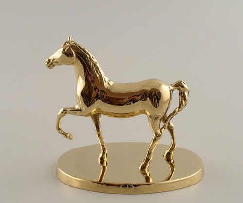 Статуэтка "Лошадь малая" 17х17х12см (латунь, золото) Италия