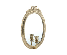 Зеркало настенное с подсвечником &quot;Мария Антуанетта&quot; 23х35см (латунь, золото) Италия