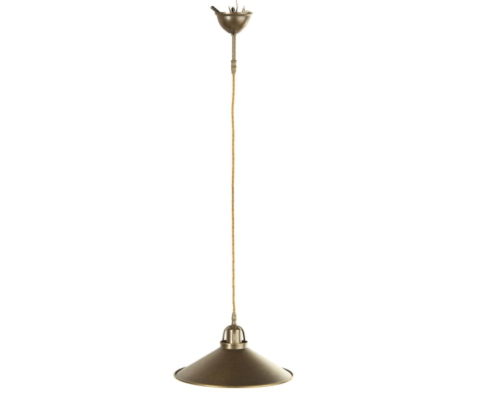 Потолочный светильник Люстра "Ретро" латунный плафон 35см, 97х35см 60W E27 (латунь, антик) Италия