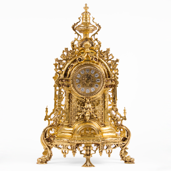 Часы каминные "Лувр Гранд" 58см (латунь, золото) Италия