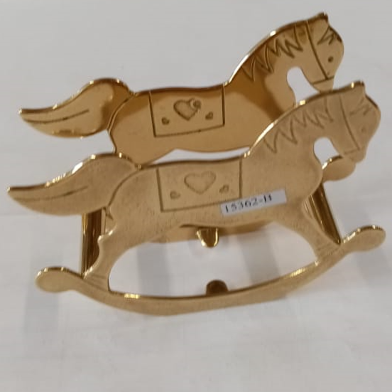 Салфетница "Лошадки" 11х9х3,5см (латунь, золото) Италия