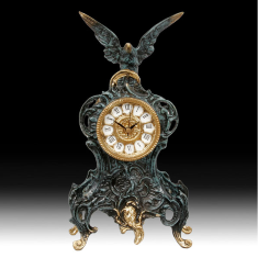 Часы каминные Орел (бронза, золото/синяя патина) Испания