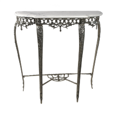 Консольный столик &quot;Порто&quot;80x75x28см (бронза, античное серебро, мрамор) Португалия