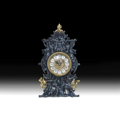 Часы каминные (бронза, золото/синяя патина) Испания  29H см