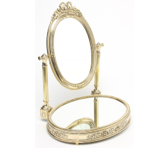 Зеркало настольное &quot;Возрождение&quot; 35х45см с зеркальной подставкой (латунь, золото) Италия