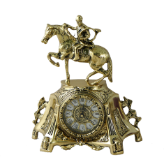 Часы каминные бронзовые &quot;Королевский гонец&quot; 30x26x10см (бронза, золото) Португалия 