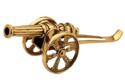 Статуэтка "Пушка mini" 6х14см (латунь, золото) Италия