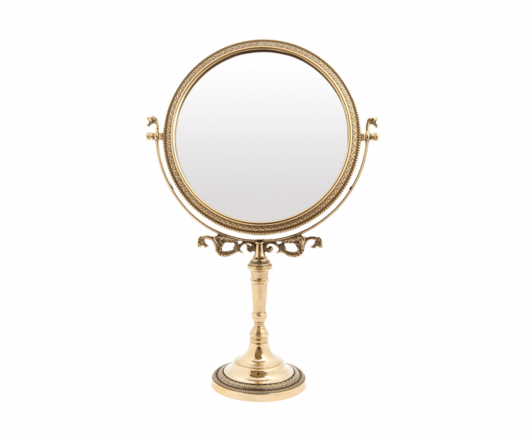 Зеркало настольное "Клаудиа" 45см (латунь, золото) Италия