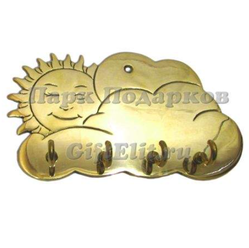 Вешалка-ключница настенная "Солнечный день" 19х11см  (латунь, золото) Италия Alberti Livio