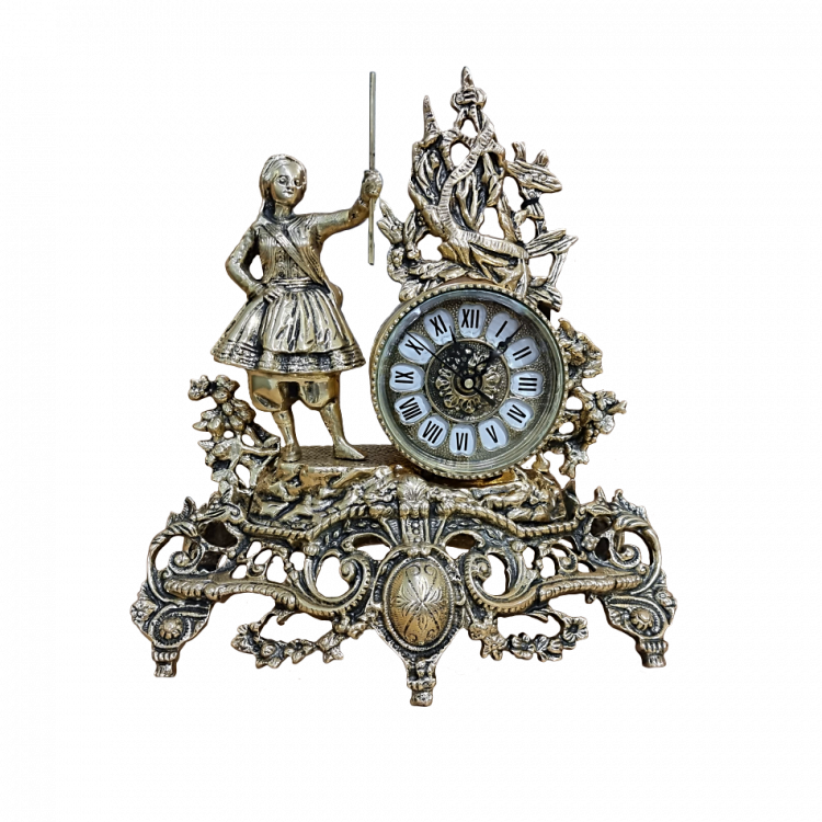 Часы каминные "Урожай" 35х36х15см (бронза, золото) Португалия