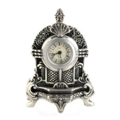 Часы каминные &quot;Рок&quot; 21,5х16см (латунь, серебро) Италия