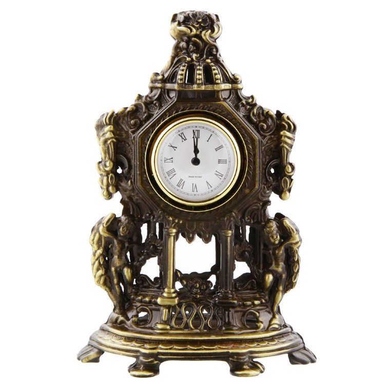 Часы каминные "Ангелы" 23х15х12см (латунь, антик) Италия