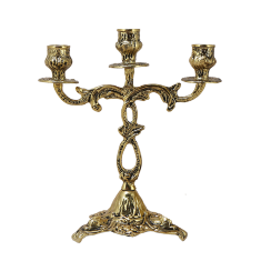 Канделябр бронзовый  на 3 свечи 24х22х12 см (Золото) Португалия
