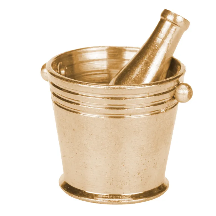 Статуэтка-миниатюра "Бутылка шампанского в ведерке" h3х2х2 см (латунь, золото) Италия