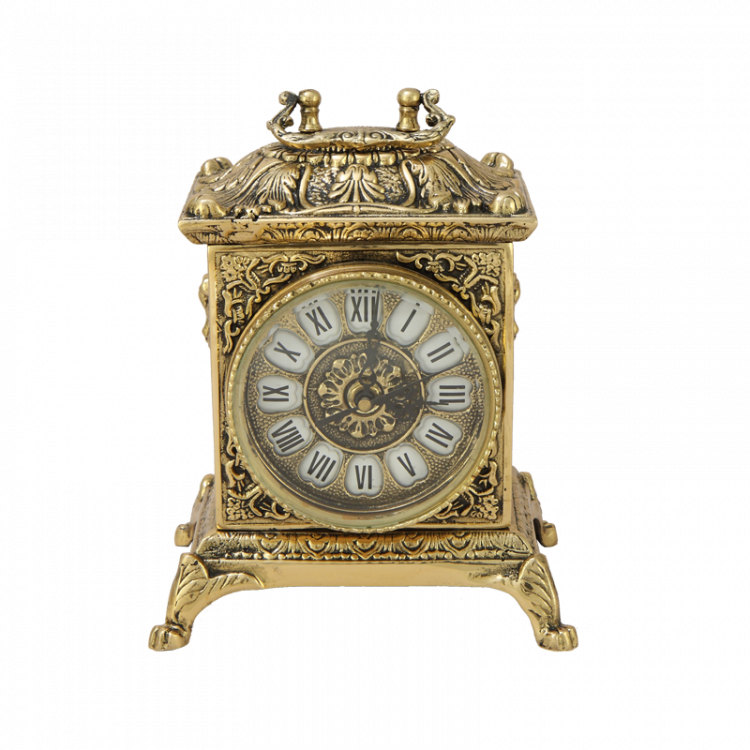 Часы каминные "Ларец" 23х18х15см (бронза, золото) Португалия