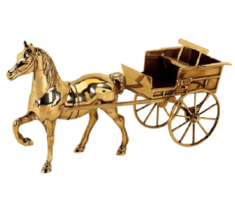 Статуэтка &quot;Лошадь с двуколкой&quot; 14х26,5см (латунь, золото) Италия
