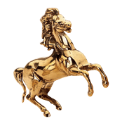 Статуэтка "Лошадь" 19х18см (латунь, золото) Италия